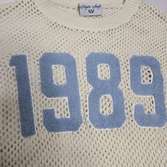 TAYLOR SWIFT 1989 Taylor's Version open knit cream unisex sweater M - Picture 7 of 12